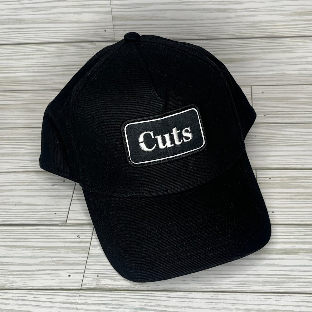 Cuts Men's Patch Logo‎ A-Frame Hat Black Snapback 5-Panel Cap NWOT One Size
